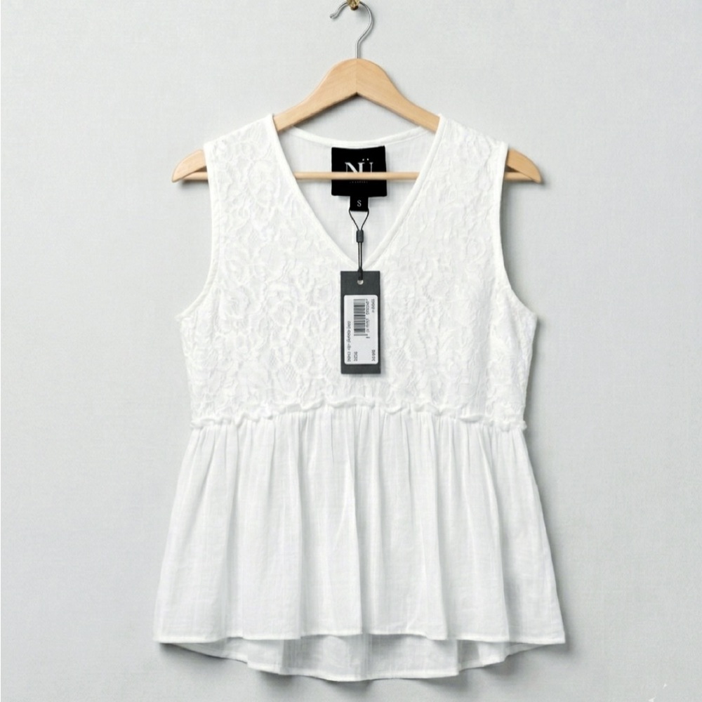 NÜ Denmark Zelma White Sleeveless Lace Top New with Tags